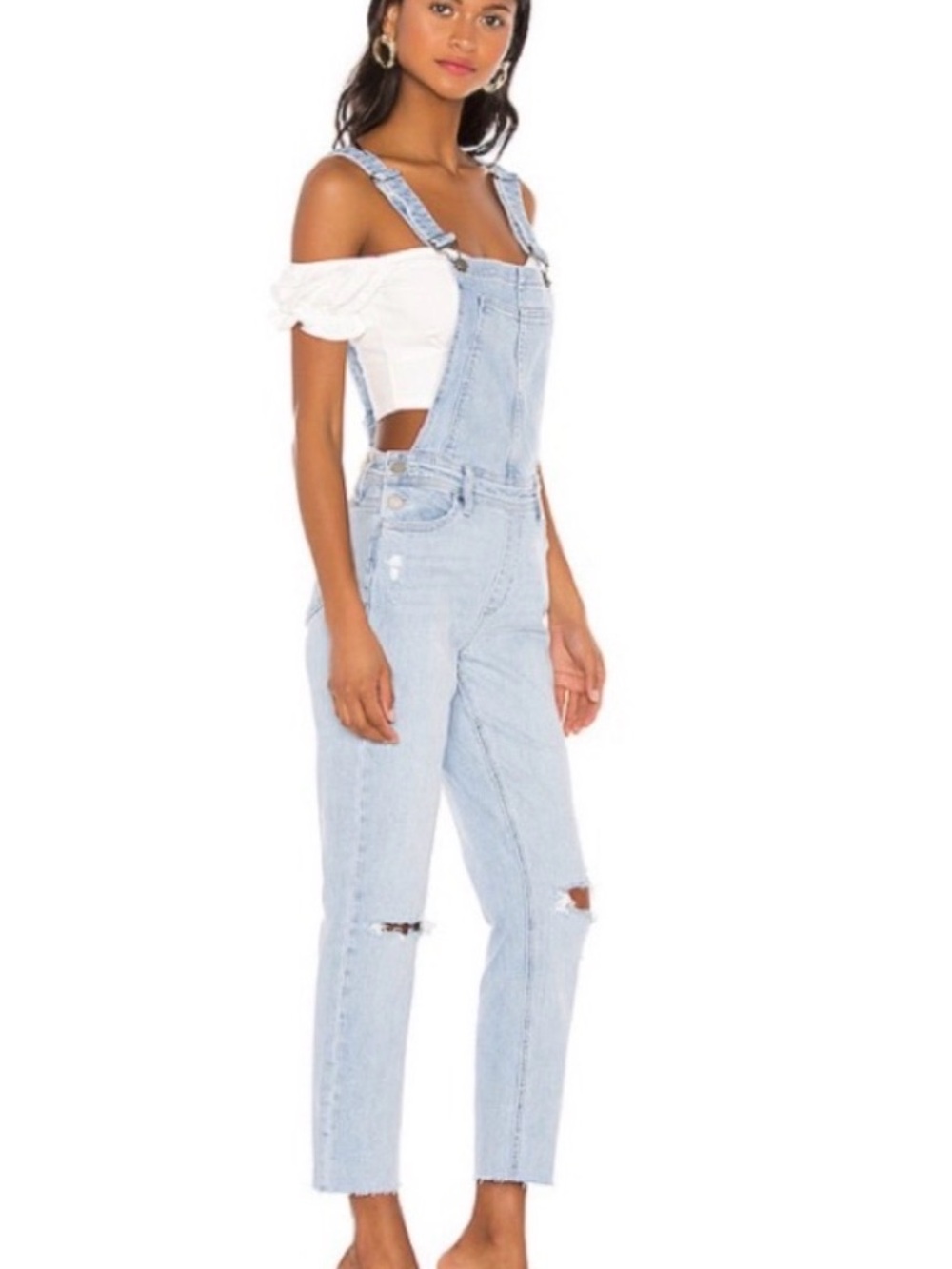 PAIGE High Rise Sierra Overall Raw Hem sz 31 NWT